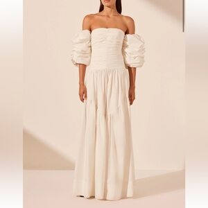Shona Joy Maiori Contour Ruched Maxi Dress - Ivory